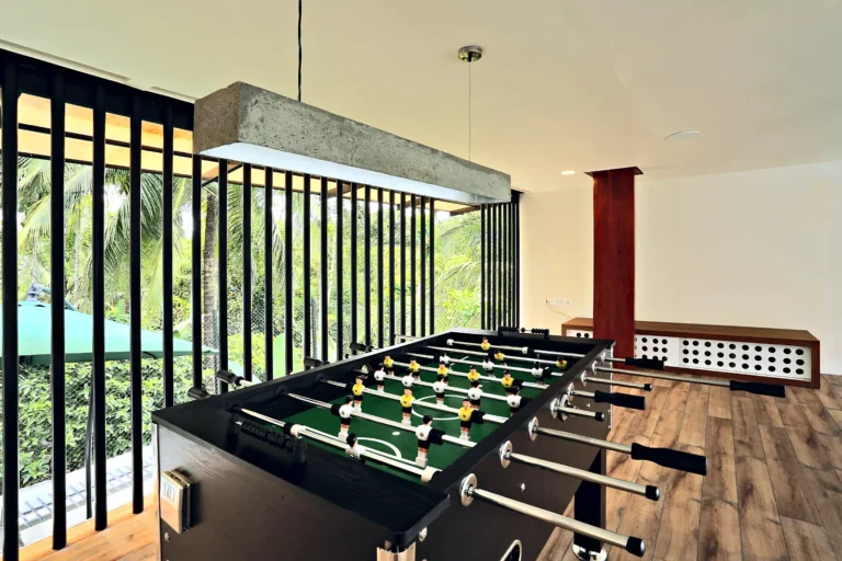 Clubhouse foosball table – Le Villagio Resort & Domes, Wayanad