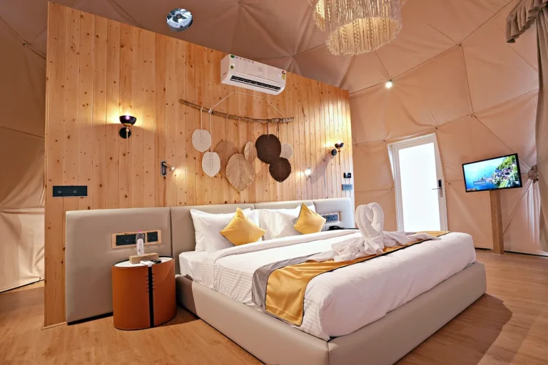 Dome bedroom king bed – Le Villagio Resort & Domes, Wayanad