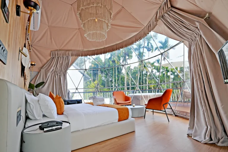 Dome bedroom panoramic view – Le Villagio Resort & Domes, Wayanad