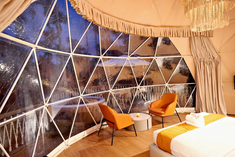 Dome lounge panoramic view – Le Villagio Resort & Domes, Wayanad