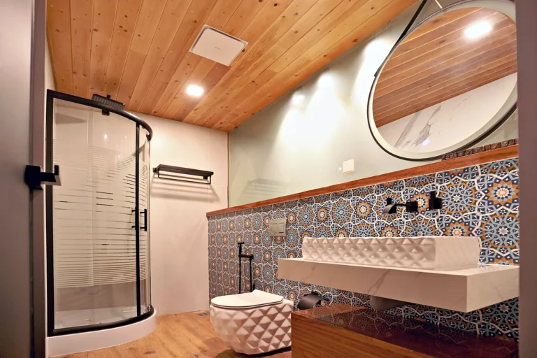 Dome suite bathroom shower – Le Villagio Resort & Domes, Wayanad