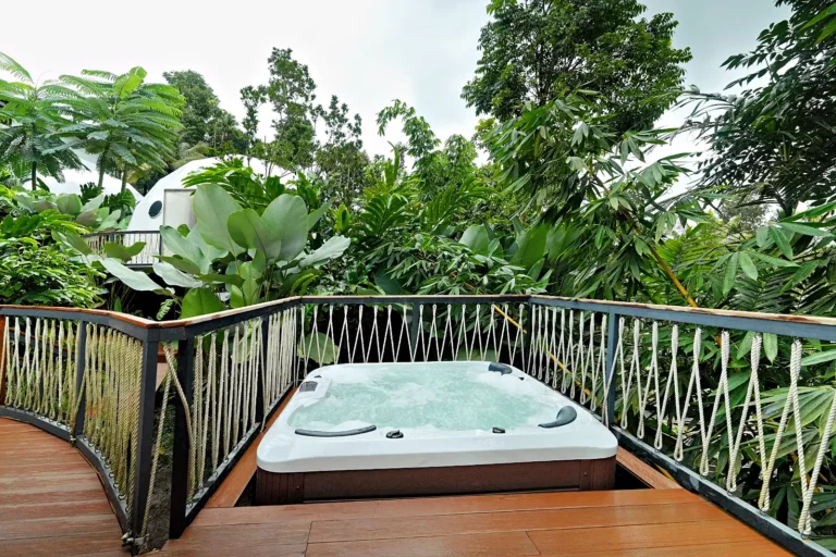 Forest jacuzzi deck dome – Le Villagio Resort & Domes, Wayanad