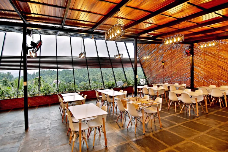 Rooftop restaurant dining hall – Le Villagio Resort & Domes, Wayanad