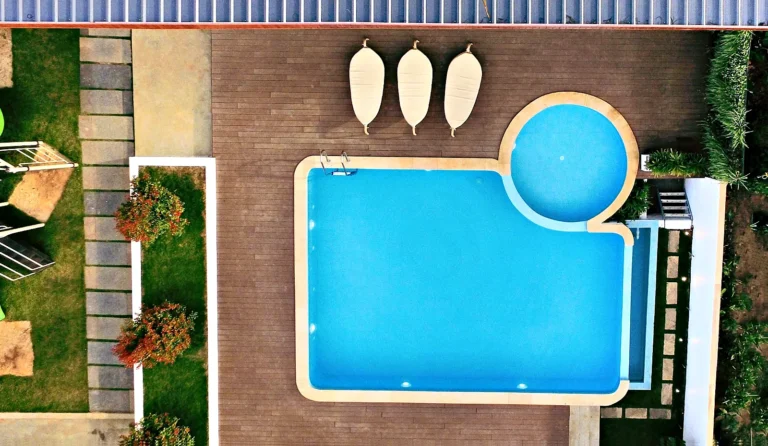 Swimming pool top view – Le Villagio Resort & Domes, Wayanad
